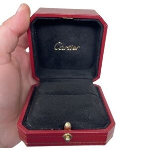 Cartier red gold ring empty box 3x3